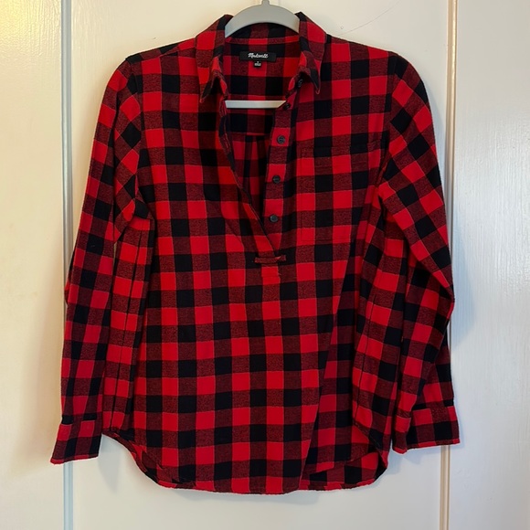 Madewell Flannel Top - Picture 1 of 4